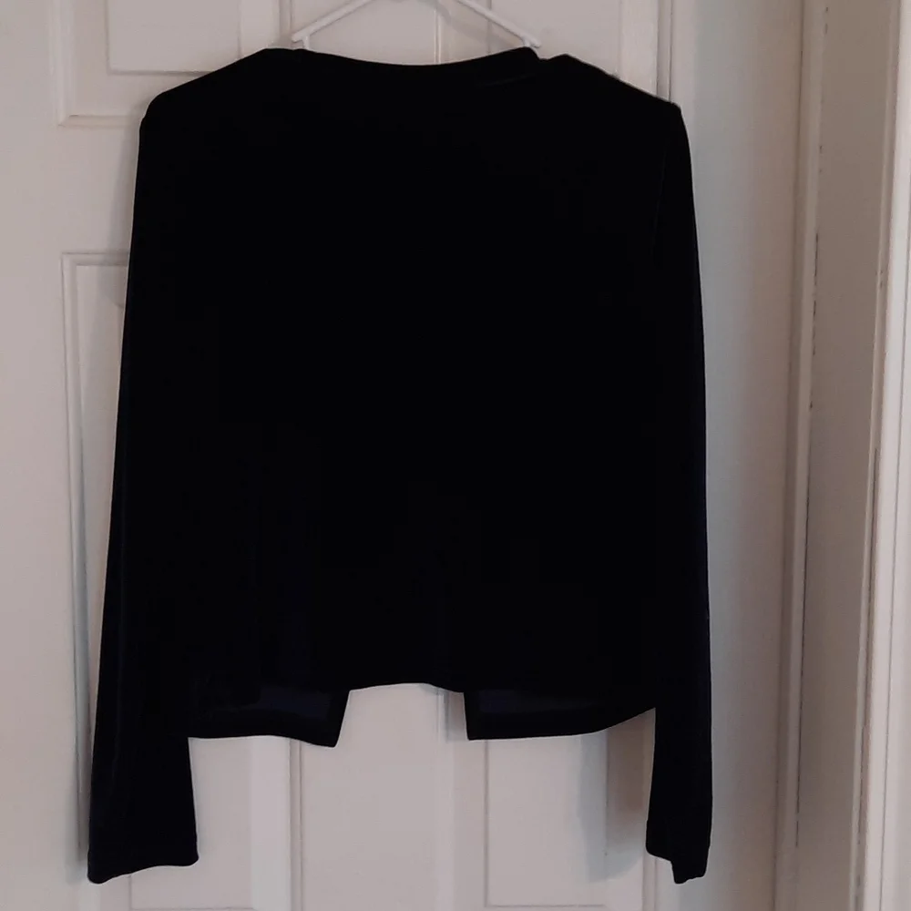 Navy or dark royal blue velour y2k Cardigan 1 button super soft size large